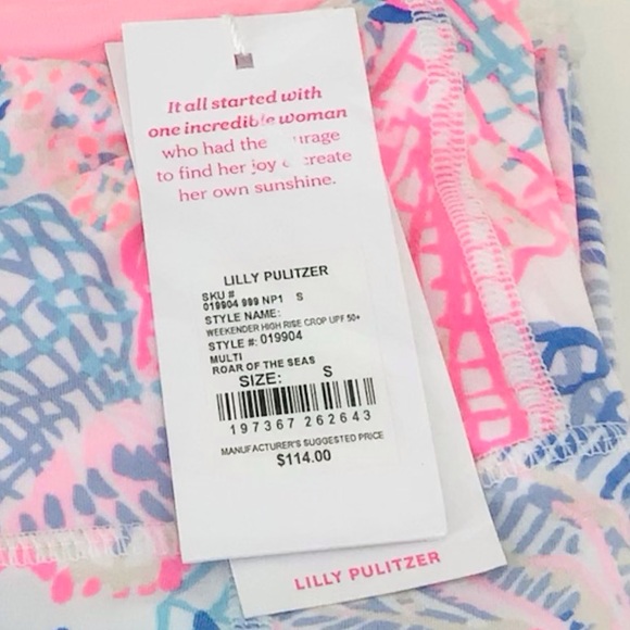 Lilly Pulitzer Weekender Luxletic 21”High Rise Leggings-Multi Roar Of The Seas - Picture 10 of 10